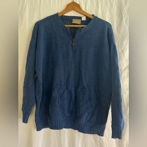 Liz Claiborne Women’s Long Sleeve Liz Wear Blue Sweater with Pocket size Large